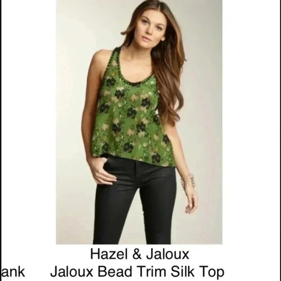 Hi Low Raiser-back beaded 100% silk top - Picture 4 of 4